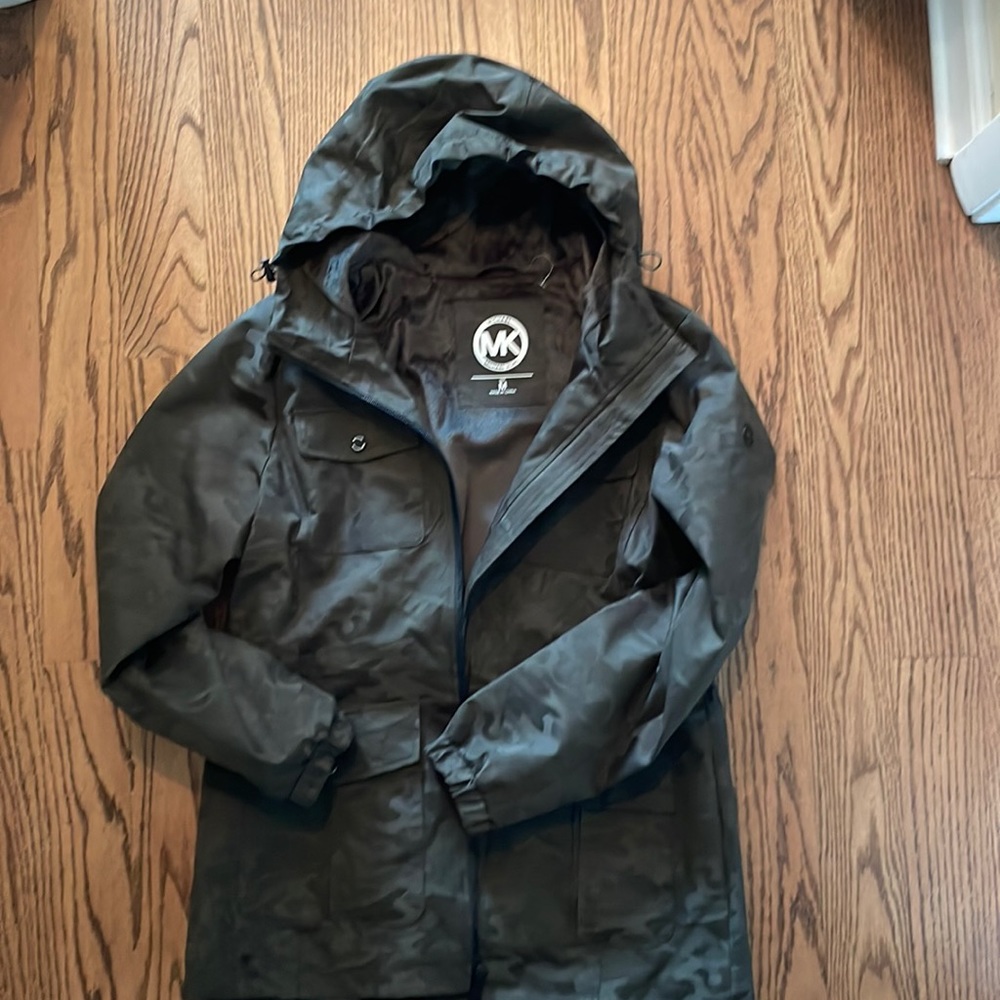 Michael Kors lined camo raincoat, new never worn!